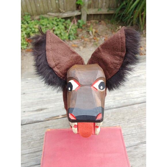Vintage Carved Wood Wolf Hand Puppet, Collectable German Folk Art - Picture 4 of 10